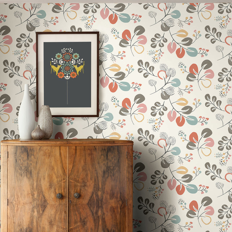 Jona 10.06m x 52.07cm Matte Wallpaper Roll, Grey/Blue