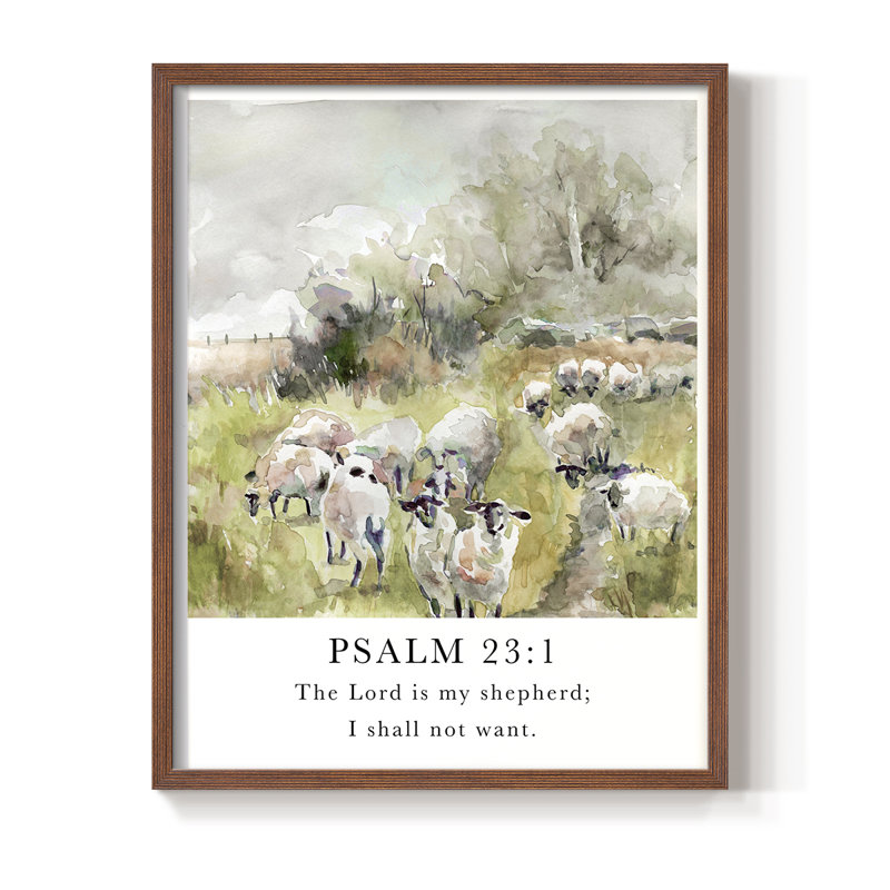 Psalm 23:1 Framed Print - Solid Wood, Walnut, 21" H x 17" W