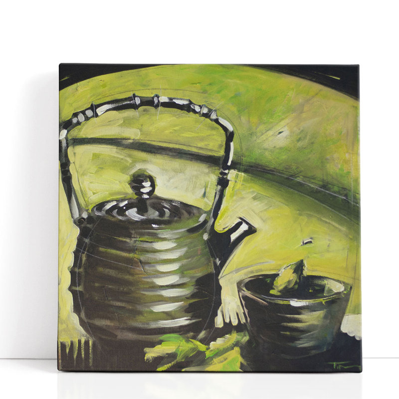 Thé vert - reproduction d'art sur toile, H 16 po x l 16 po