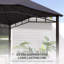 Pavillon de jardin en acier 10 x 10 pi, pour l'extérieur avec toit à motif géométrique (gris)