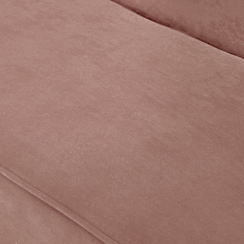 Ellen Swoop Arm Settee Bench With Nailhead Trim For Entryway, Blush Velvet