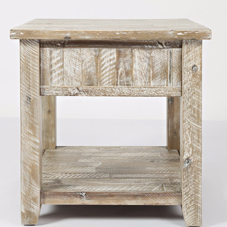 Castile 24" End Table, Washed Gray