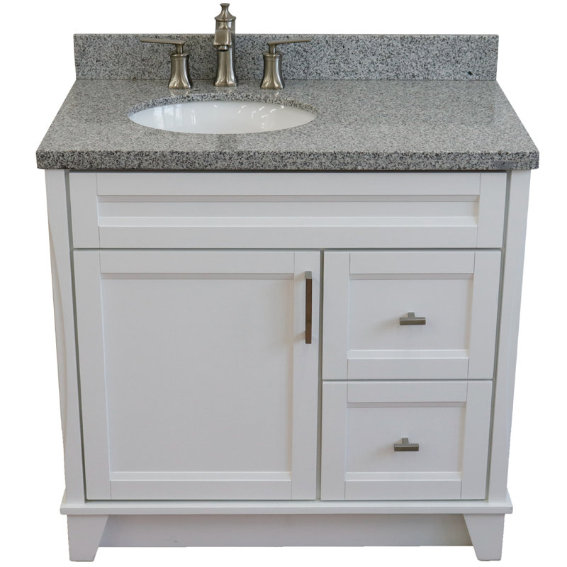 Ensemble de meuble-lavabo simple 37 po Noi, Gris, Blanc