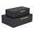 RebekaSet of 2 Rectangular Nesting Decorative Storage Boxes, Modern Embossed Finish - Black Faux Shagreen-1693151750