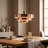 Industrial Adjustable Chandelier 1-Light Pendant Light With 3-Layer Rose Gold Metal Shade, Vintage Hanging Lamp For Living Room-257683148