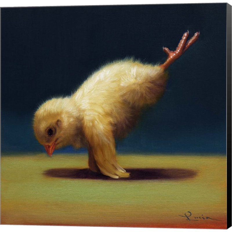 «Yoga Chick Peacock» par Lucia Heffernan, peinture sur toile sans cadre