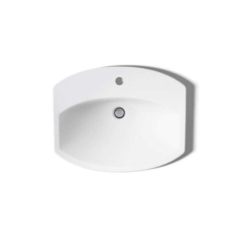 Cimarron® Vitreous China Rectangular Drop-In Bathroom Sink with Overflow, White, Single Hole