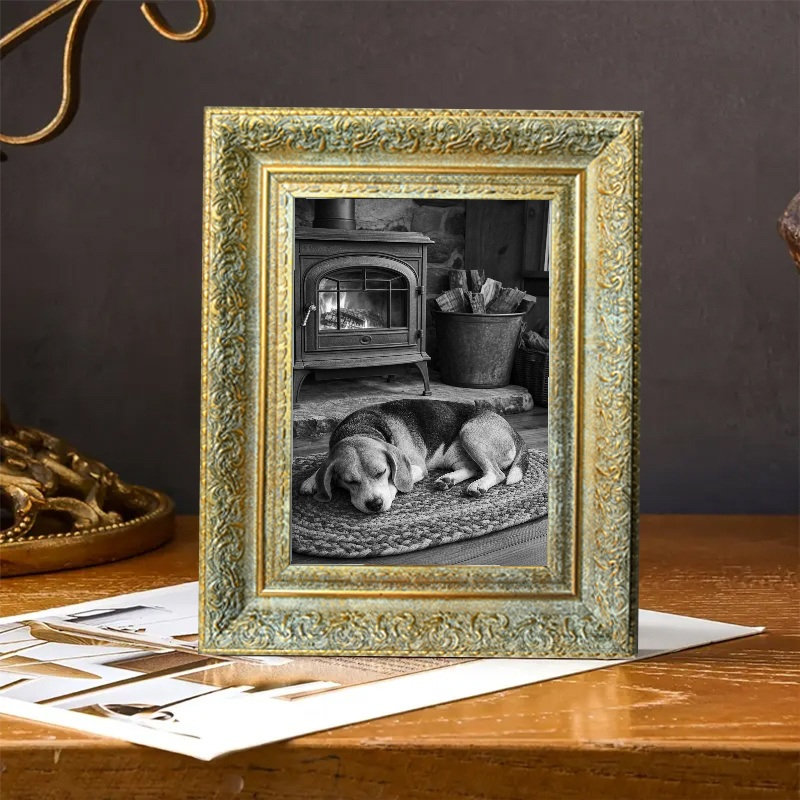 Cadre photo doré antique 1PC pour photos et cadeaux de 5 po x 7 po, Or antique, 1, 5 po x 7 po