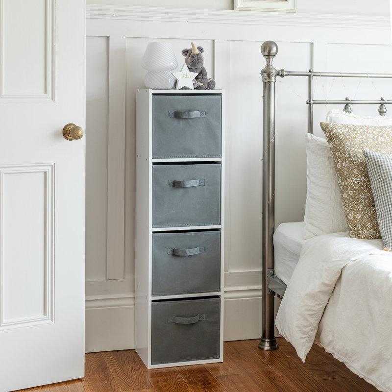 Northville 106cm H x 30cm W Cube Bookcase, Grey