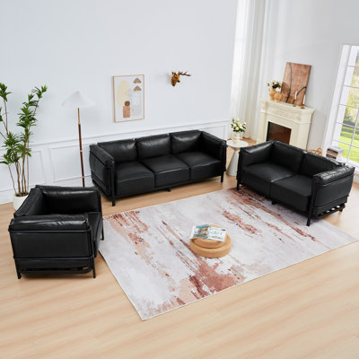 Ensemble de salon en similicuir 3 pièces