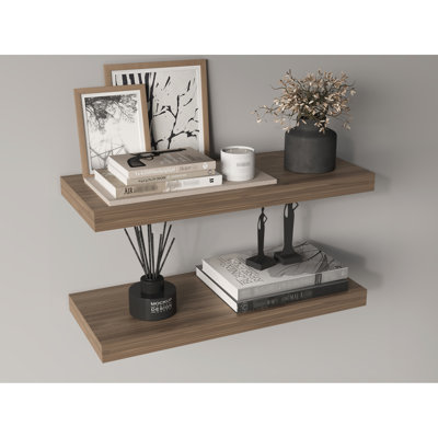 2 31.5" Wide Floating Shelves. Sleek And Practical For Bedroom, Bathroom, Office. Concealed Brackets A Minimalist Decor 2 X Living Room. Organization