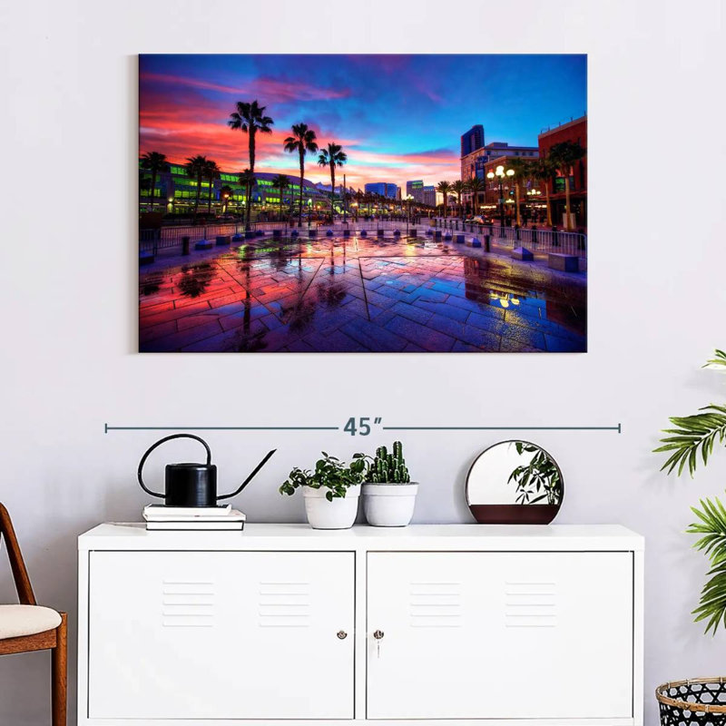 Coucher de soleil Sirecc San Diego, H 26 po x l 39 po