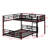 L-Shaped Metal Twin Over Full Size Bunk Bed-241808648