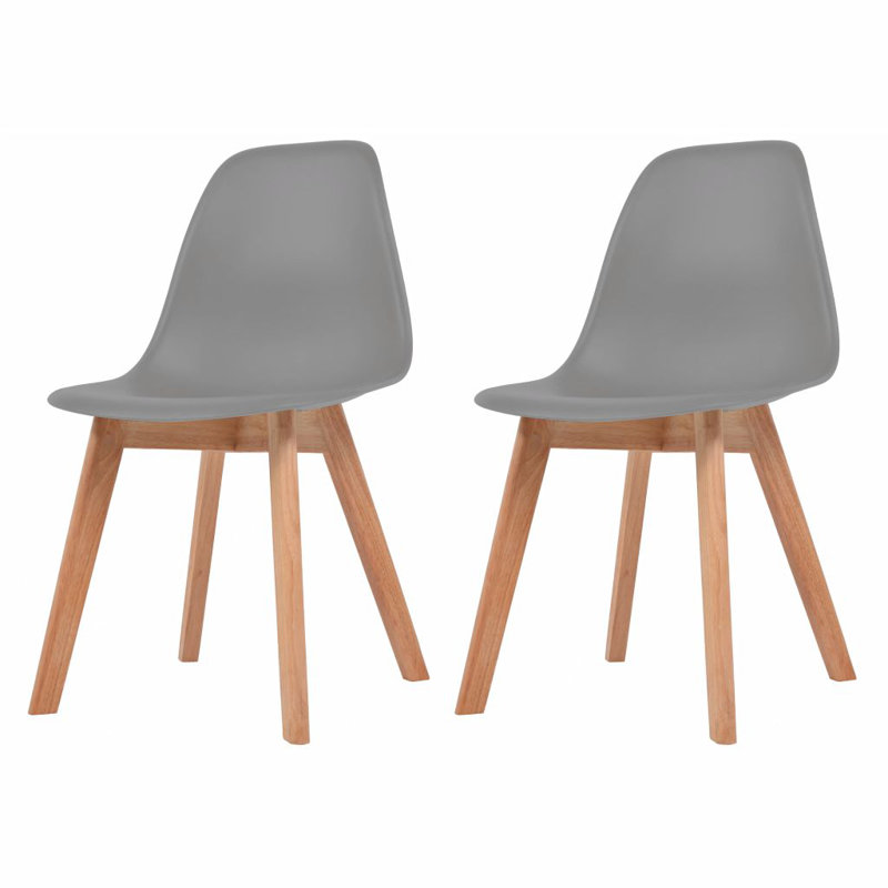 Belvedere Solid Wood Side Chair, Grey, 2