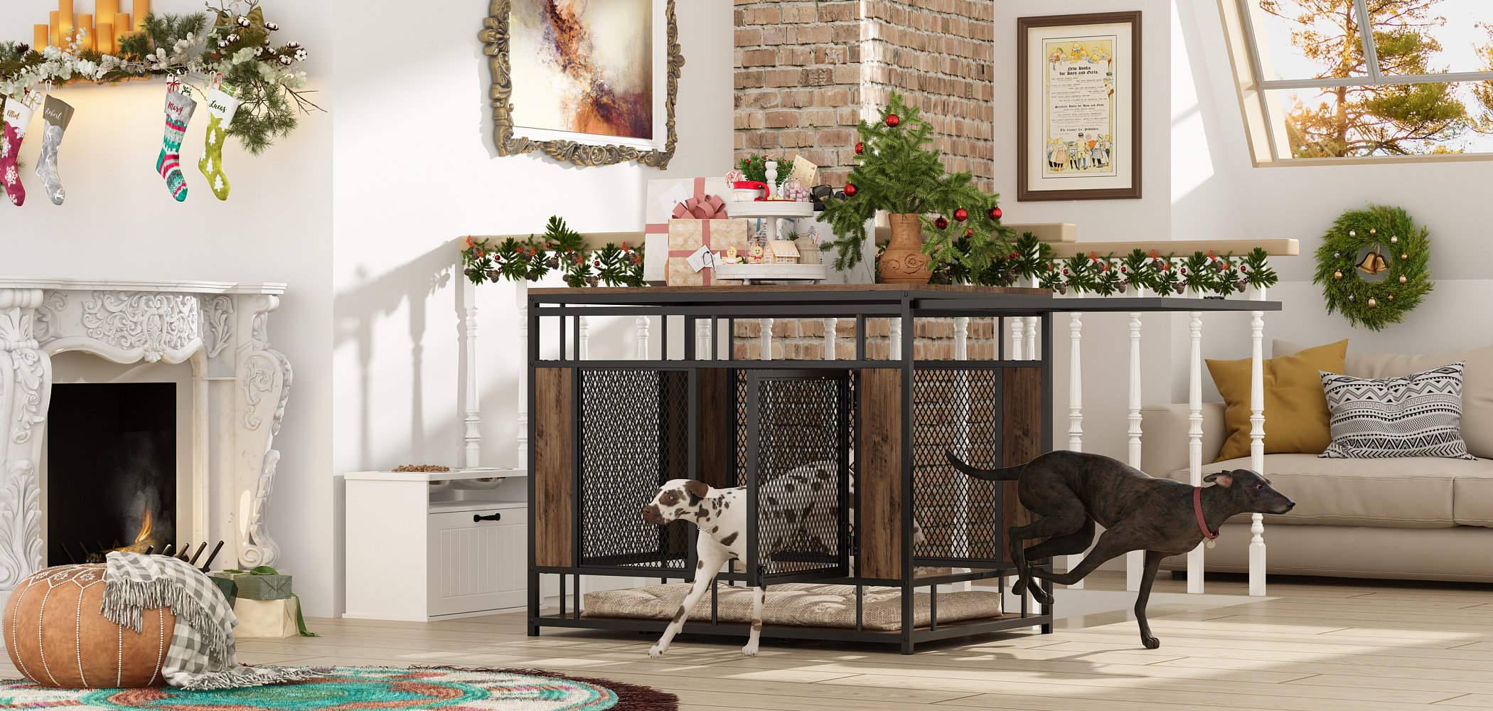 Tucker Murphy Pet™ Two Door Large Dog Crate With Iron Frame & Reviews