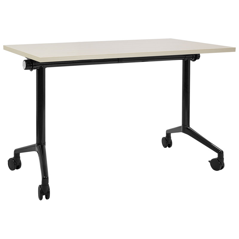 Yawen Metal Base Writing Desk, Brown/White, 120cm H x 60cm W