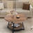 Jahaira Round Coffee Table with 2-Tier Storage Shelves-1675270995