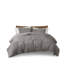 Luxurious Gray Ruched Fur Bedding Sets For All Seasons