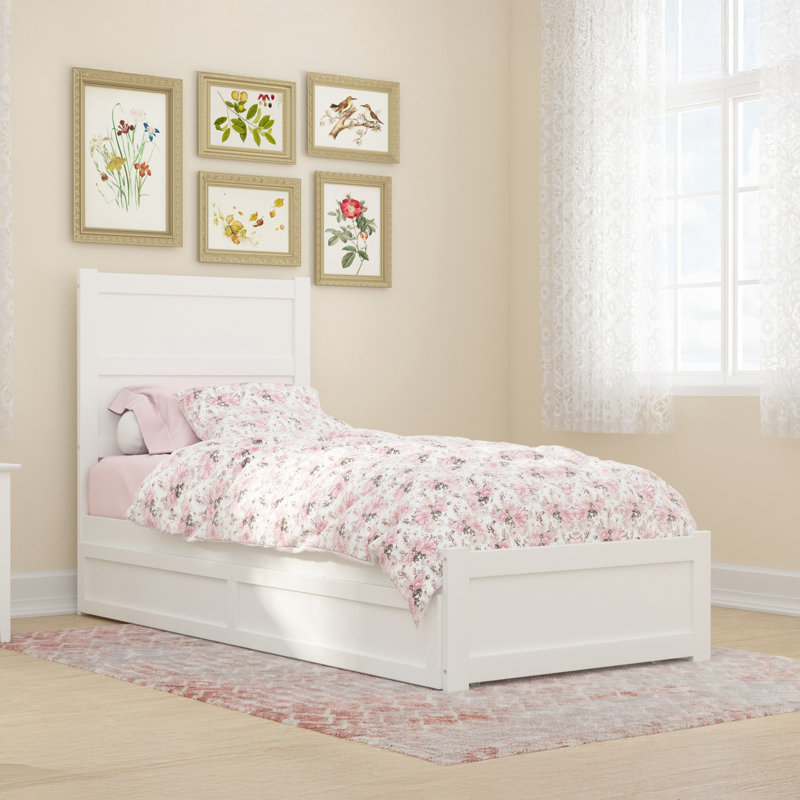 Ivor Solid Wood Trundle Bed, Twin XL, White
