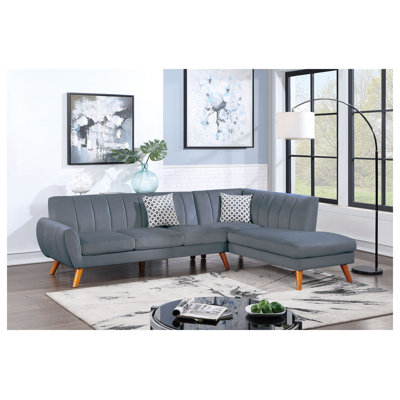 SECTIONAL - 2PC in Black Faux Leather