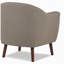 Chaise d'appoint rembourrée en tissu beige avec pieds en bois massif capitonnés