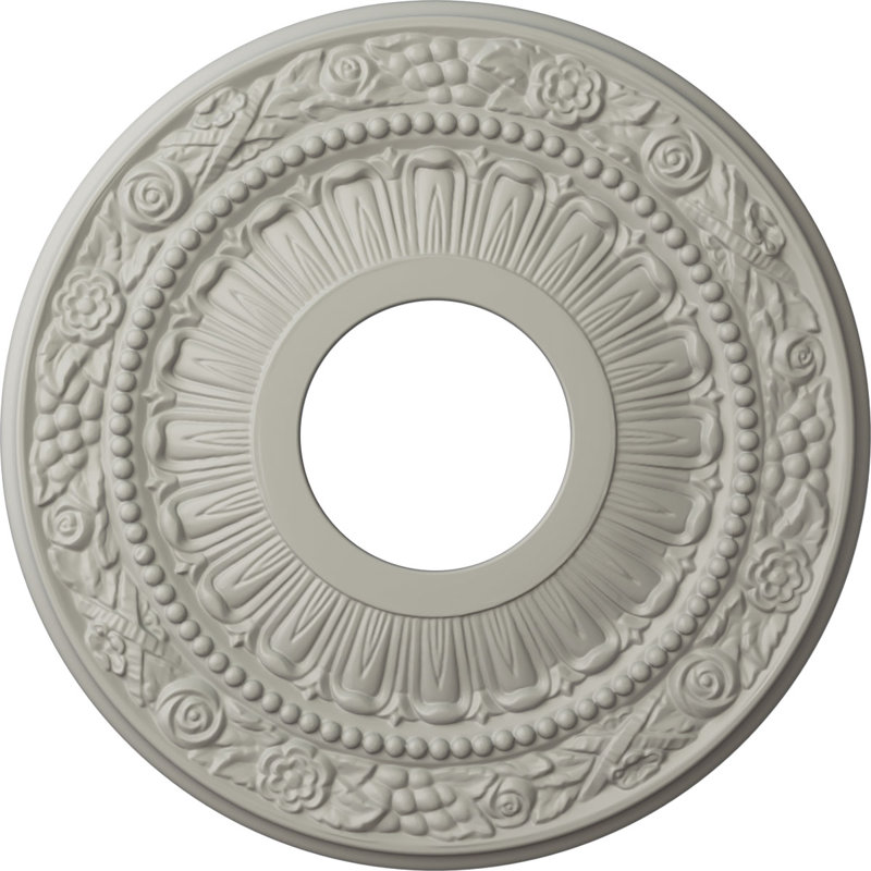 Médaillon de plafond H 12,125 po x l 12,125 po x P 0,875 po Nadia, Pot de crème