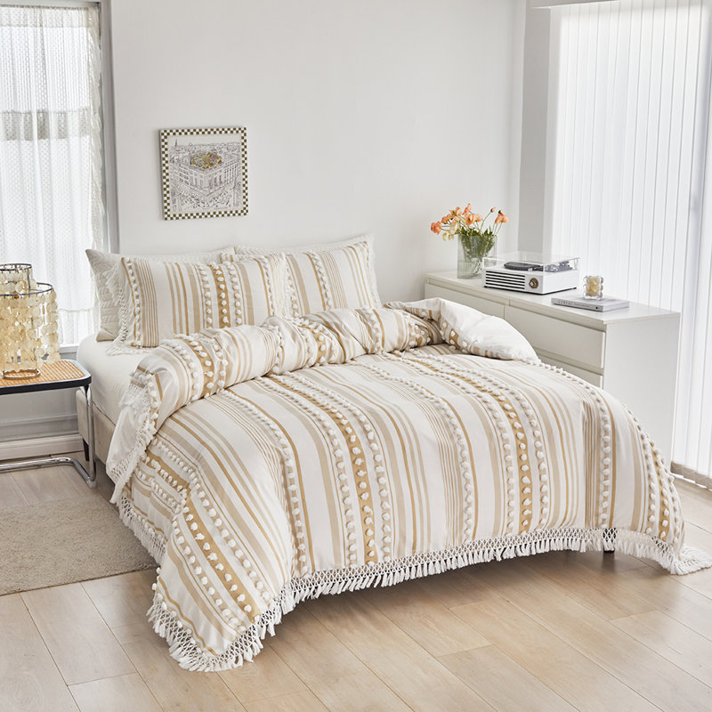 Polyester Standard Dots Duvet Cover, Khaki, King