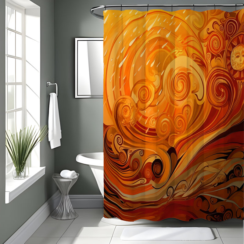 Rideau de douche avec tapis de bain, H 72 po x l 70 po
