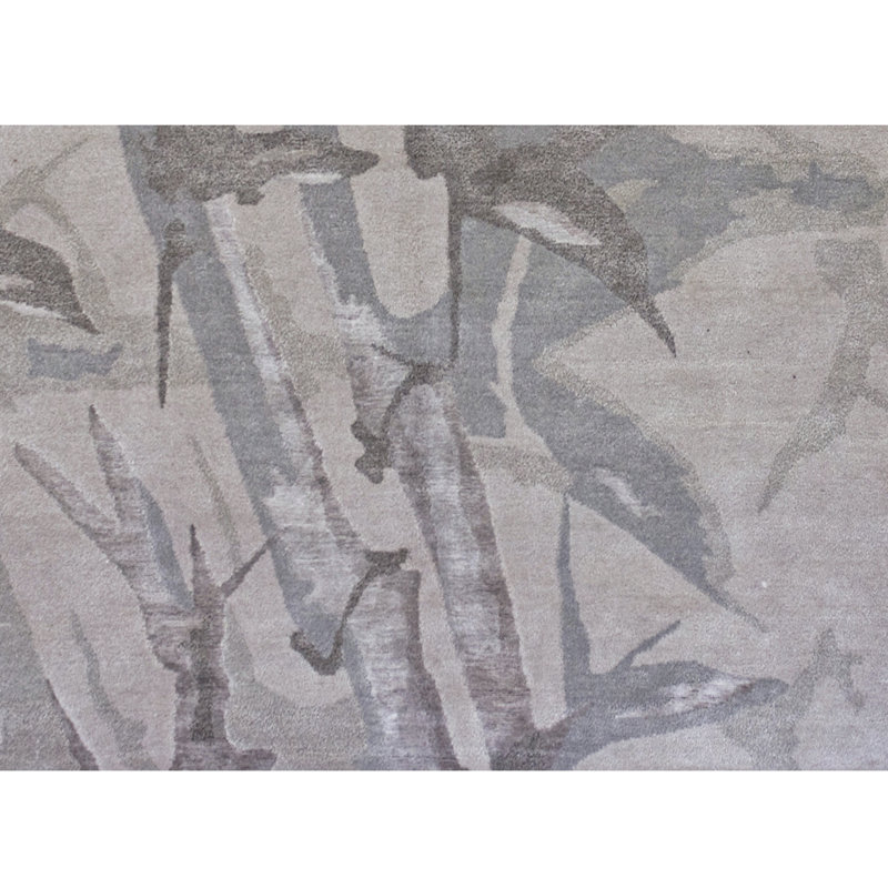 Abstract Area Rug in Gray/Beige/Brown, Rectangle 9' x 12'