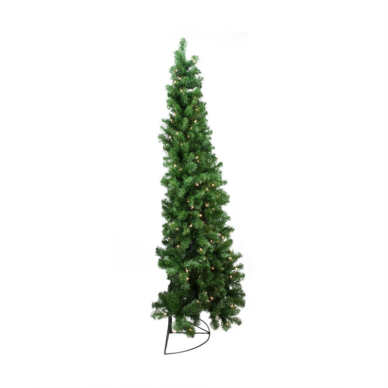 6' Pre-Lit Pine Artificial Wall Christmas Tree - Clear Lights