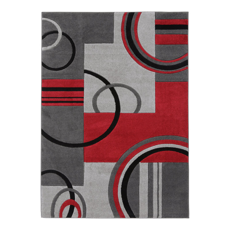 Ruby Geometric Synthetic Area Rug, Rectangle 120 x 160cm