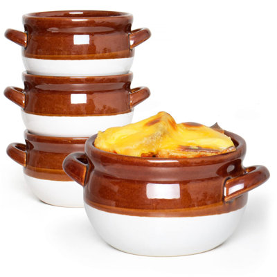 French Onion Soup Bowls With Handles, 16 Oz Ceramic Soup Serving Bowl Crocks - Oven Safe Bowls For Chili, Beef Stew, Cereal, Pot Pies, Set Of 4 -  Red Barrel Studio®, 6EB5234CA43147A3B68B2575B11FE140