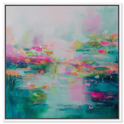 Décoration murale sur toile Field of Gentle Color III par Art Remedy, cadre blanc, 30 x 30
