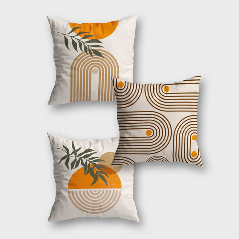 Ensemble de housse de coussin décoratif carré 3 pièces Carnforth