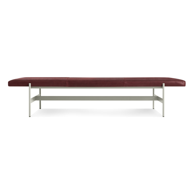 Daybench Genuine Leather Upholstered Bench, Putty, Oxblood, 14" H x 75" W x 24" D