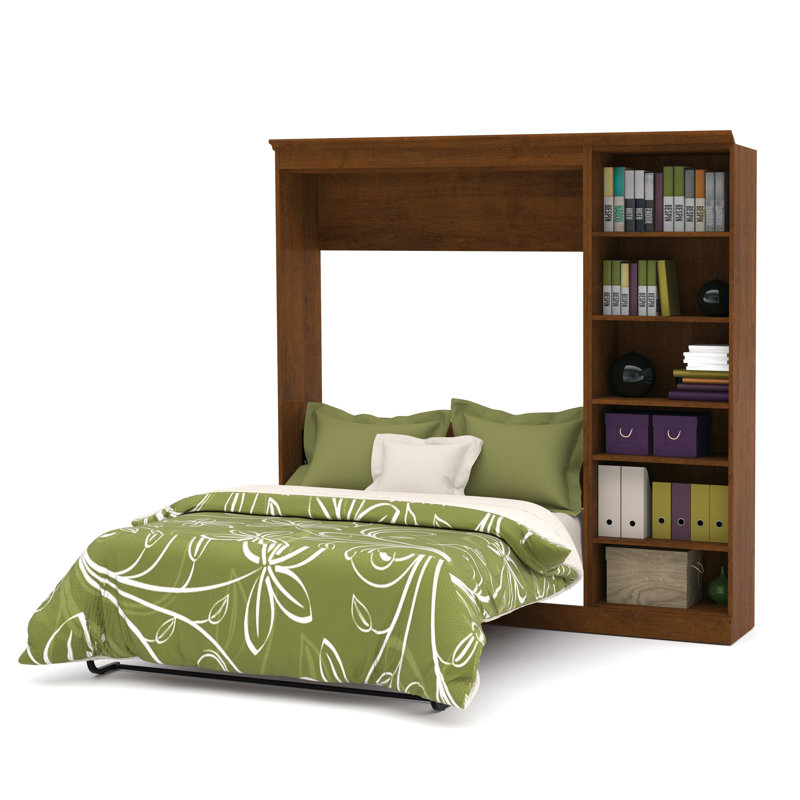 Lit escamotable avec rangement Alvaretta, Blanc, Double