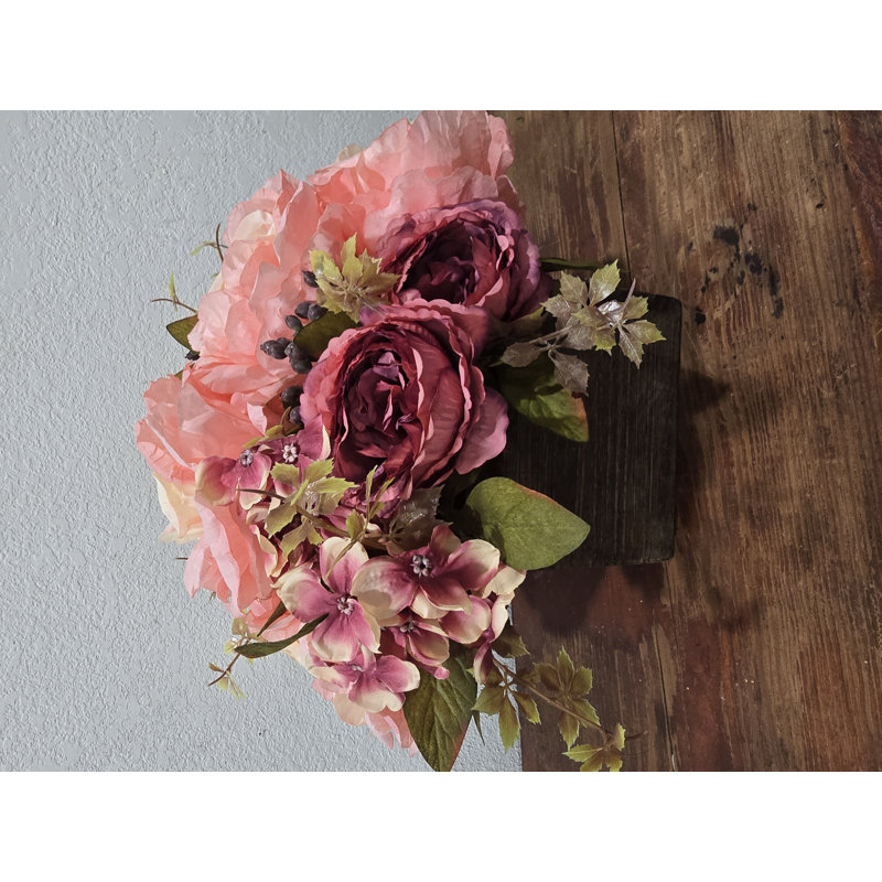Pink Rose And Hydrangea Centerpiece