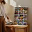 Toile, collage vibrant et attrayant mettant en vedette un art mural varié de plats, y compris des tacos de poulet frit croustillant-136249917