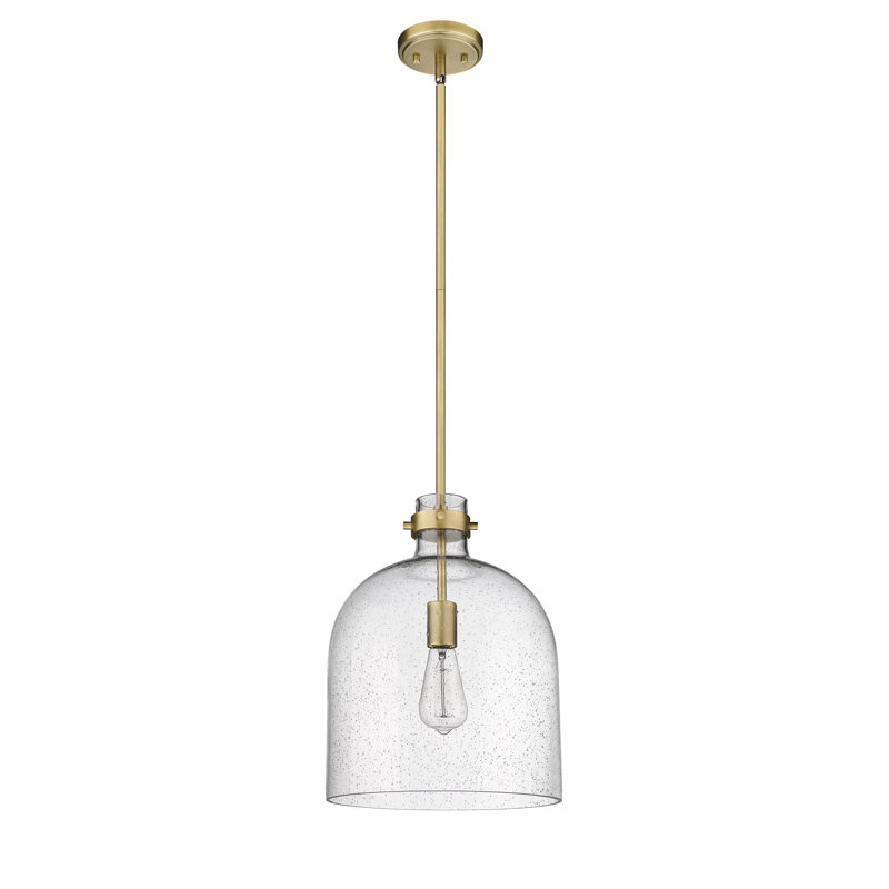 Lustre 1 lumière Walpole, Laiton frotté, H 16 po x l 12 po x P 12 po