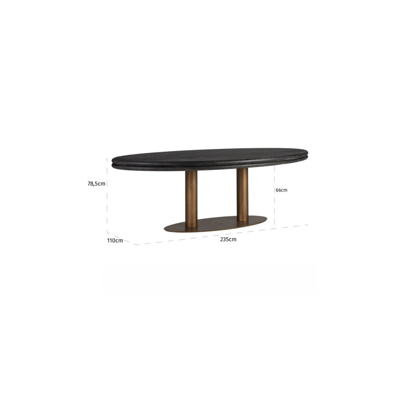 Macaron Oval Solid Oak Dining Table