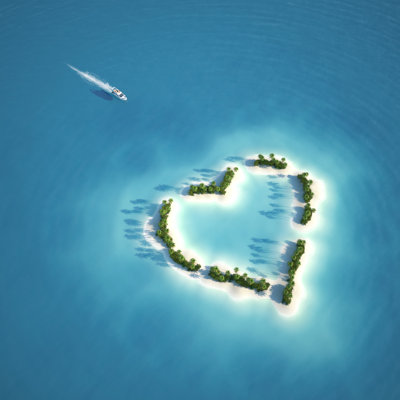 Heart Shaped Island - Wrapped Canvas Print