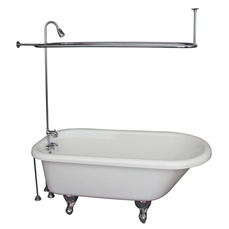 67'' x 29.5'' Soaking Acrylic Bathtub with Faucet