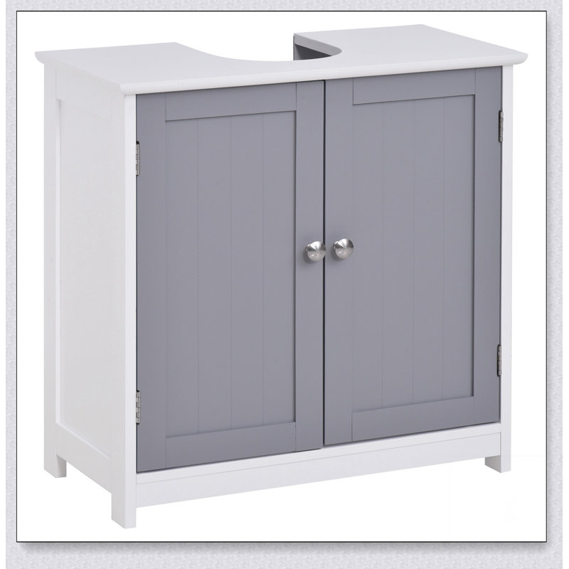 kleankin Pedestal Sink Storage Cabinet, Vanity Base Cabinet, Under Sink Bathroom Cabinet