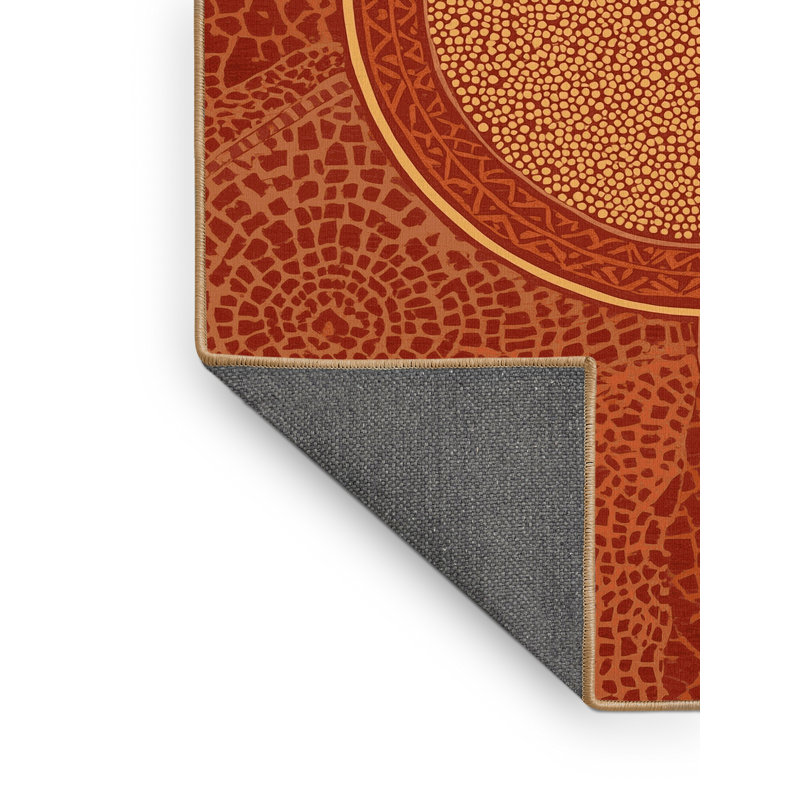 Tapis moelleux moelleux à motif de blocs d'inspiration mondiale Leonia Couscous Bowl - brun clair, 2 pi x 3 pi