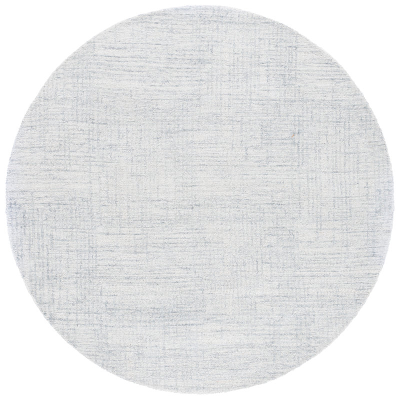 Ebony 926 Hand Tufted Wool/Cotton Abstract Rug in Gray/Ivory, Round 6'