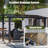 12X5 Ft Gazebo With Polycarbonate Panel, All-Weather Outdoor Bbq Canopy With Sloping Steel Roof