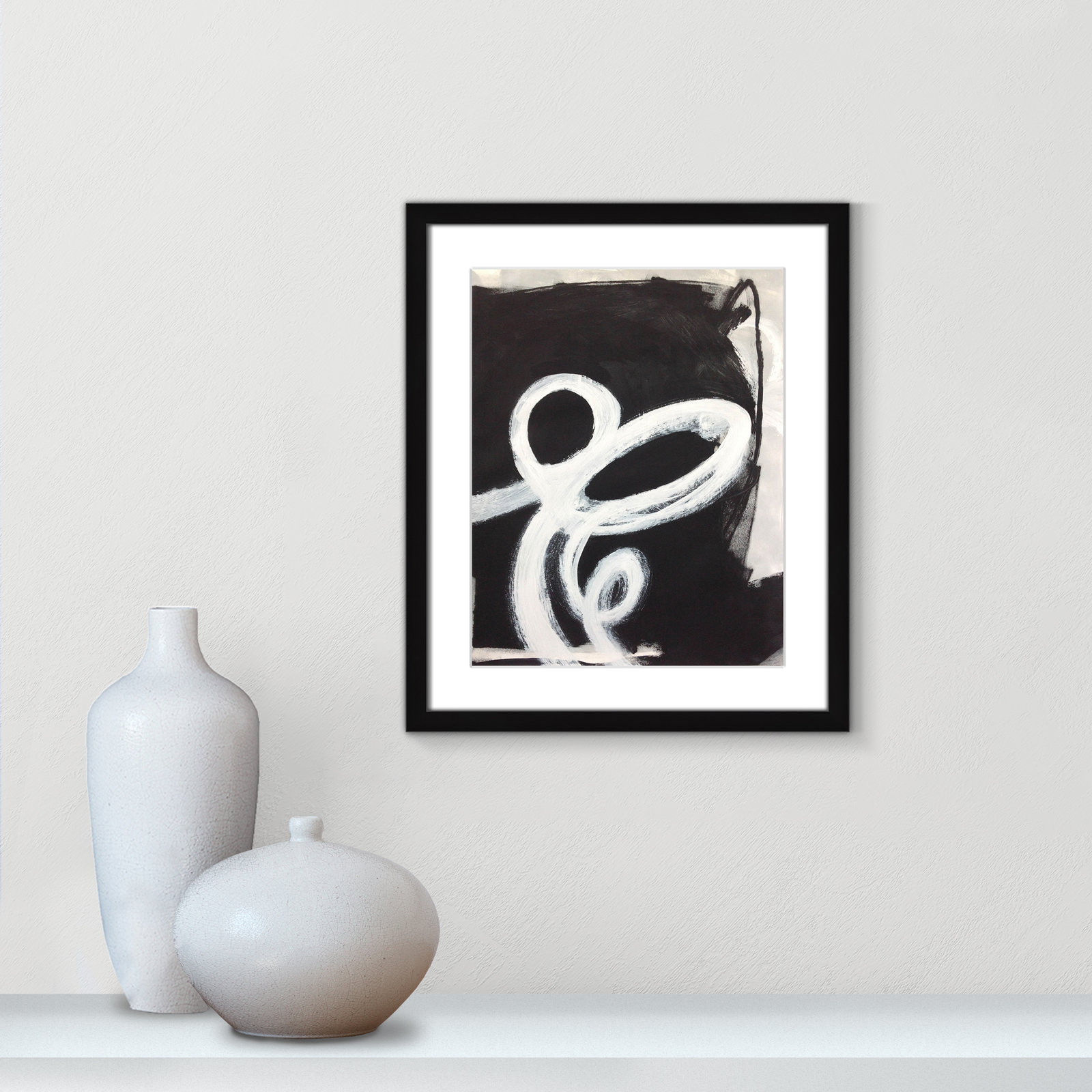 Ansonia Swirly Swirls II Print by , Yes, Black Single Picture Frame, 19" H x 16" W x 1.25" D