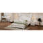 3 chambres avec lit plateforme en bois joyeux et deux tables de chevet - Grand lit blanc