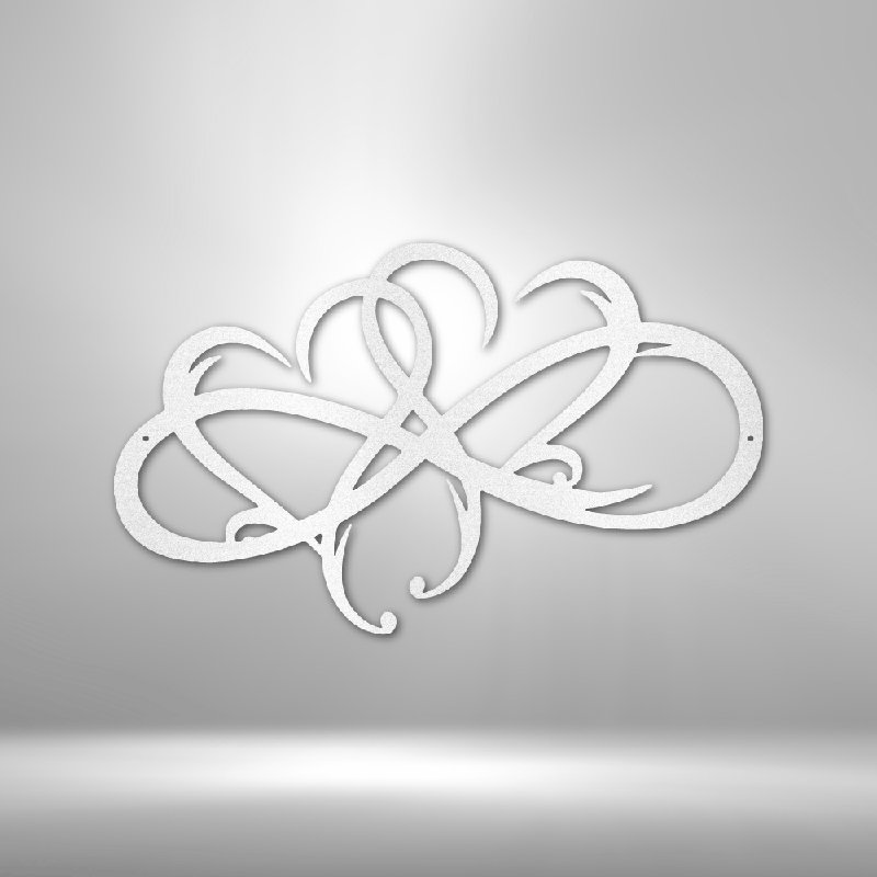 Panneau métallique New Infinity Hearts, H 17 po x l 17,5 po x P 0,5 po, Blanc