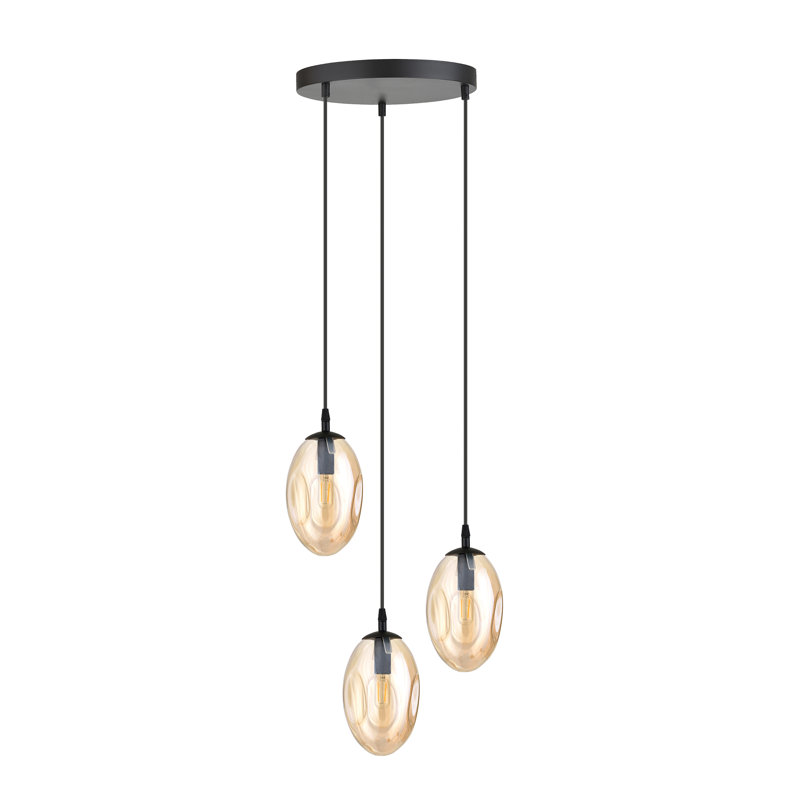 Edelie 3 - Light Black Cluster Pendant, Gold